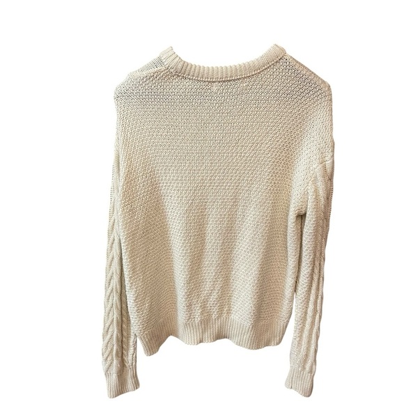 Pull & Bear Women’s Cable Knit Cream Sweater Size M Classic Casual Medium Weight - Picture 8 of 12